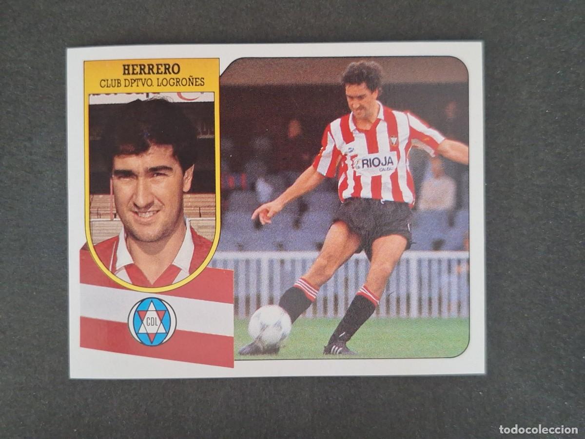 Cromos de f&uacute;tbol: L3 HERRERO C. D. LOGRO&Ntilde;ES LIGA ESTE 1991 1992 91 92 CARTON SIN PEGAR NUNCA PEGADO