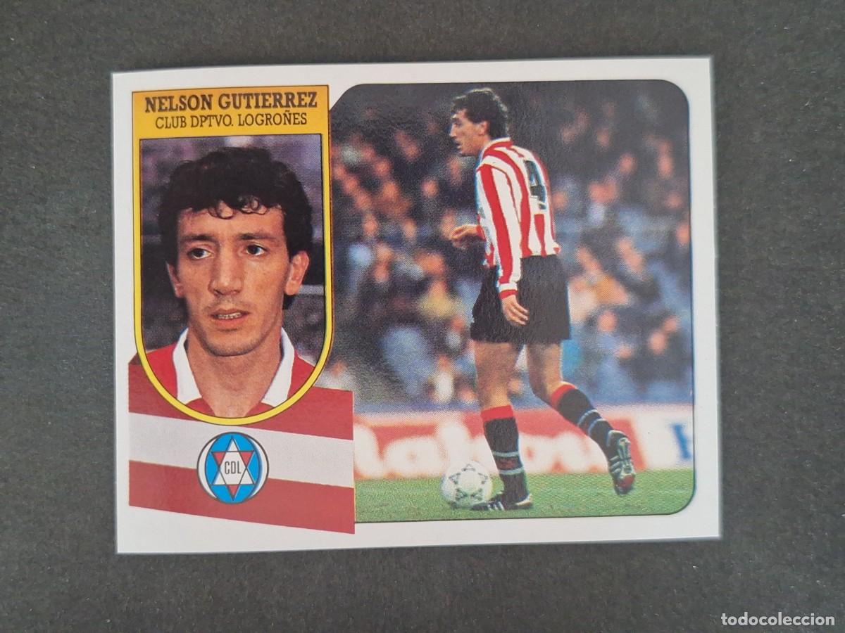 Cromos de f&uacute;tbol: L3 NELSON GUTIERREZ C. D. LOGRO&Ntilde;ES LIGA ESTE 1991 1992 91 92 CARTON SIN PEGAR NUNCA PEGADO