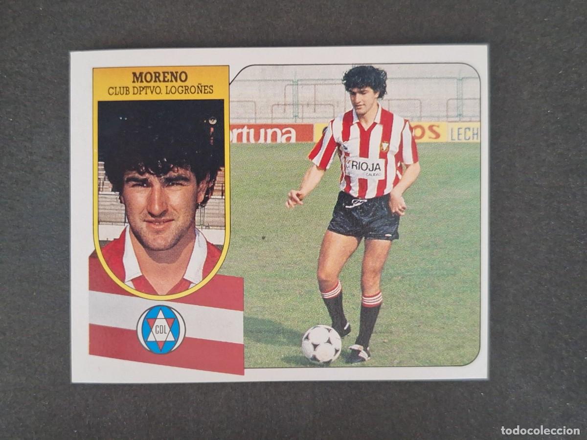 Cromos de f&uacute;tbol: L3 MORENO C. D. LOGRO&Ntilde;ES LIGA ESTE 1991 1992 91 92 CARTON SIN PEGAR NUNCA PEGADO