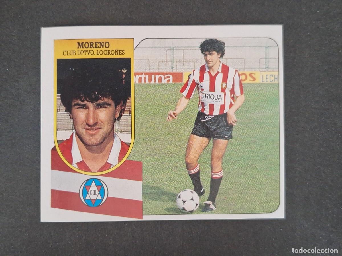 Cromos de f&uacute;tbol: L3 MORENO C. D. LOGRO&Ntilde;ES LIGA ESTE 1991 1992 91 92 CARTON SIN PEGAR NUNCA PEGADO