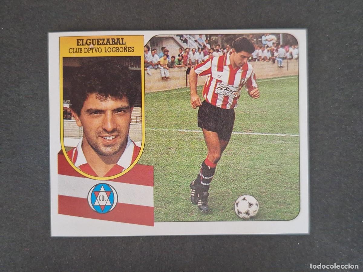 Cromos de f&uacute;tbol: L3 ELGUEZABAL C. D. LOGRO&Ntilde;ES LIGA ESTE 1991 1992 91 92 CARTON SIN PEGAR NUNCA PEGADO