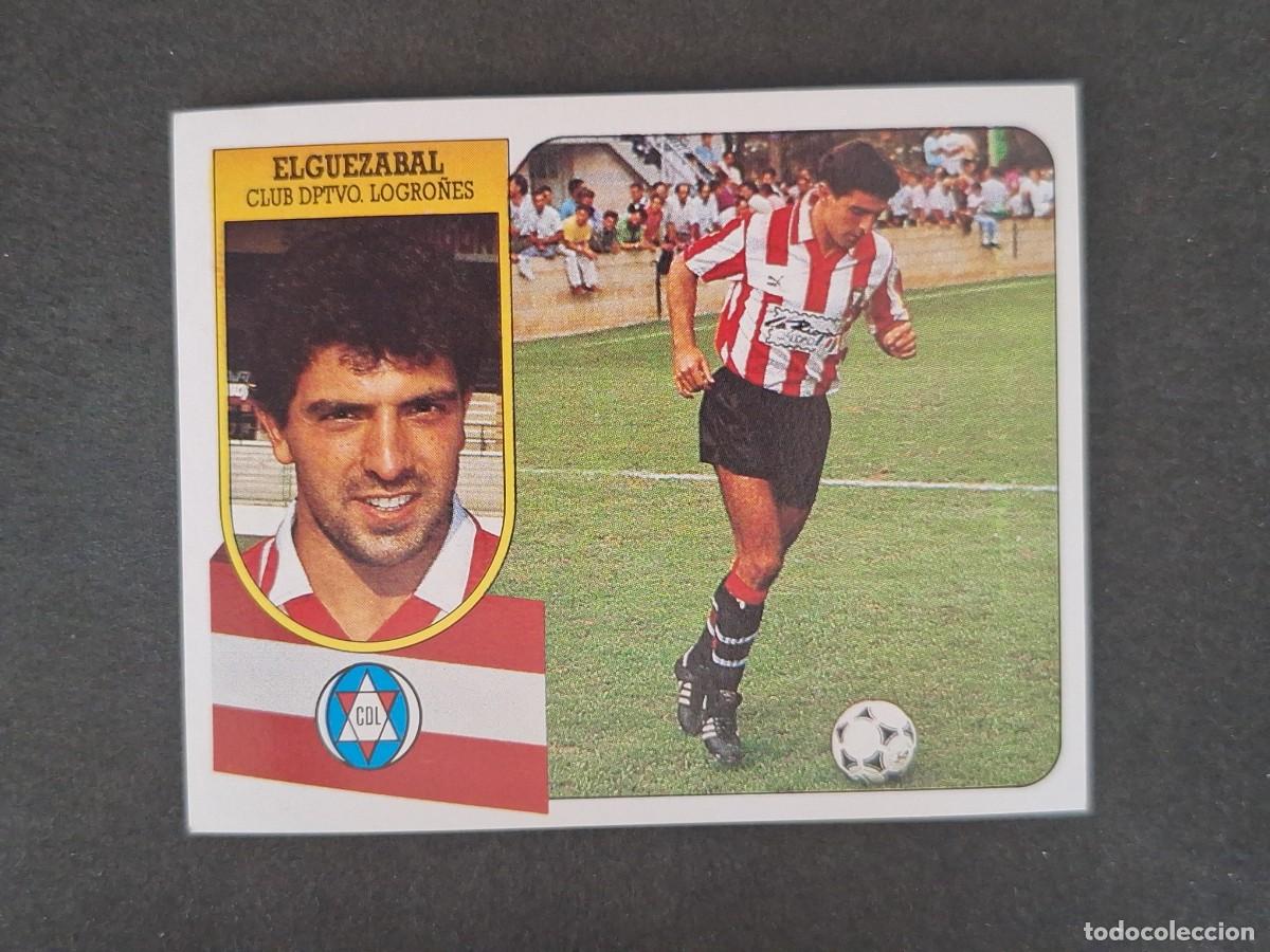 Cromos de f&uacute;tbol: L3 ELGUEZABAL C. D. LOGRO&Ntilde;ES LIGA ESTE 1991 1992 91 92 CARTON SIN PEGAR NUNCA PEGADO