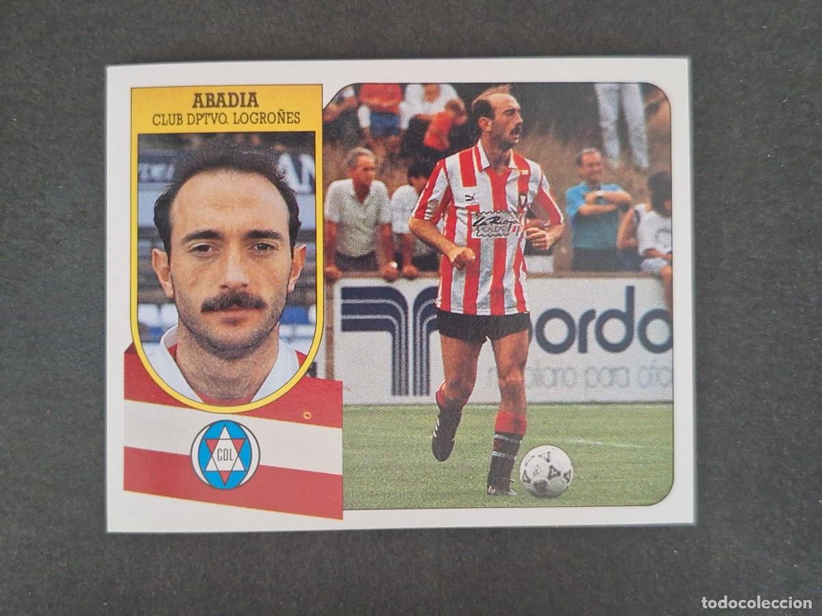 Cromos de f&uacute;tbol: L3 ABADIA C. D. LOGRO&Ntilde;ES LIGA ESTE 1991 1992 91 92 CARTON SIN PEGAR NUNCA PEGADO