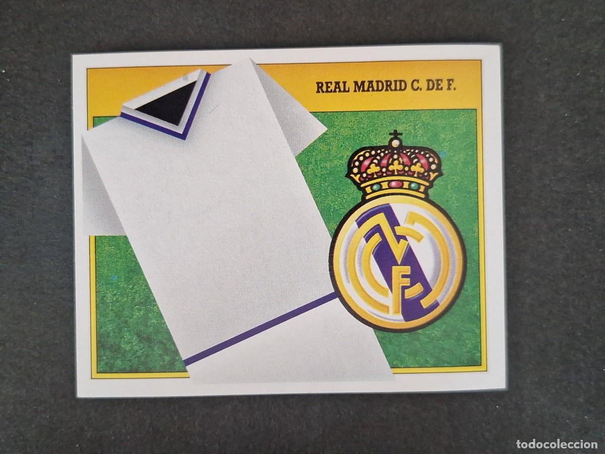 Cromos de f&uacute;tbol: L3 ESCUDO REAL MADRID LIGA ESTE 1991 1992 91 92 CARTON SIN PEGAR NUNCA PEGADO