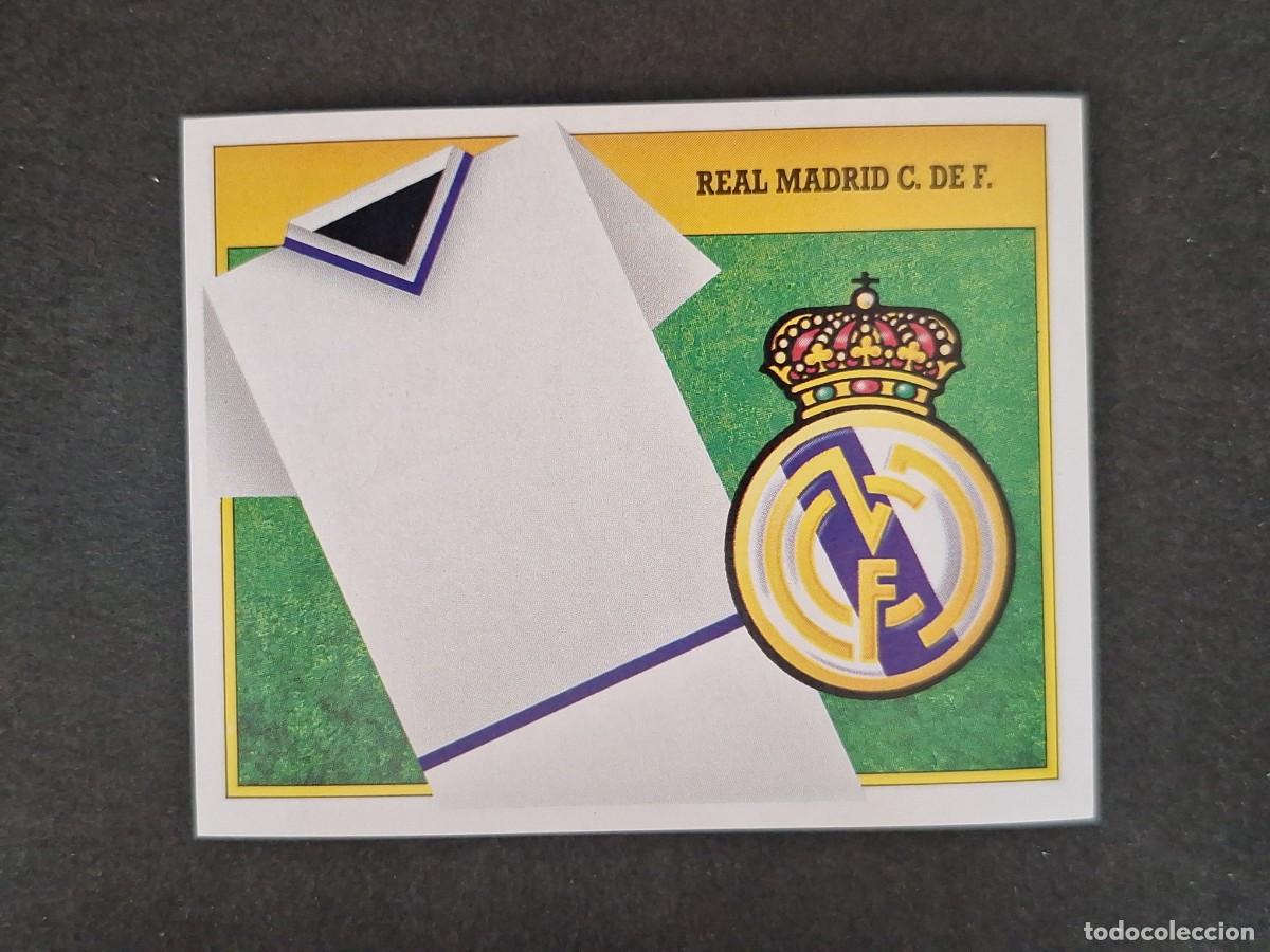 Cromos de f&uacute;tbol: L3 ESCUDO REAL MADRID LIGA ESTE 1991 1992 91 92 CARTON SIN PEGAR NUNCA PEGADO