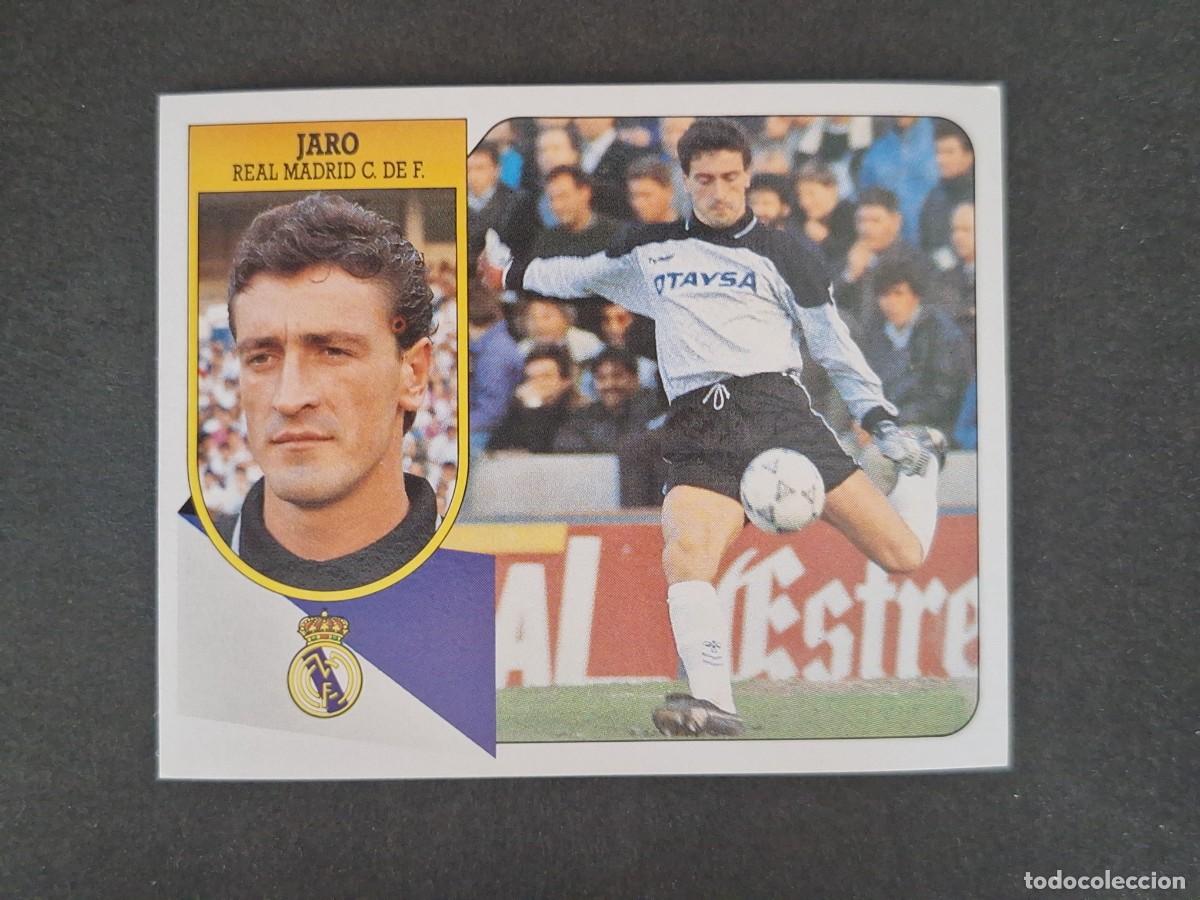 Cromos de f&uacute;tbol: L3 JARO REAL MADRID LIGA ESTE 1991 1992 91 92 CARTON SIN PEGAR NUNCA PEGADO