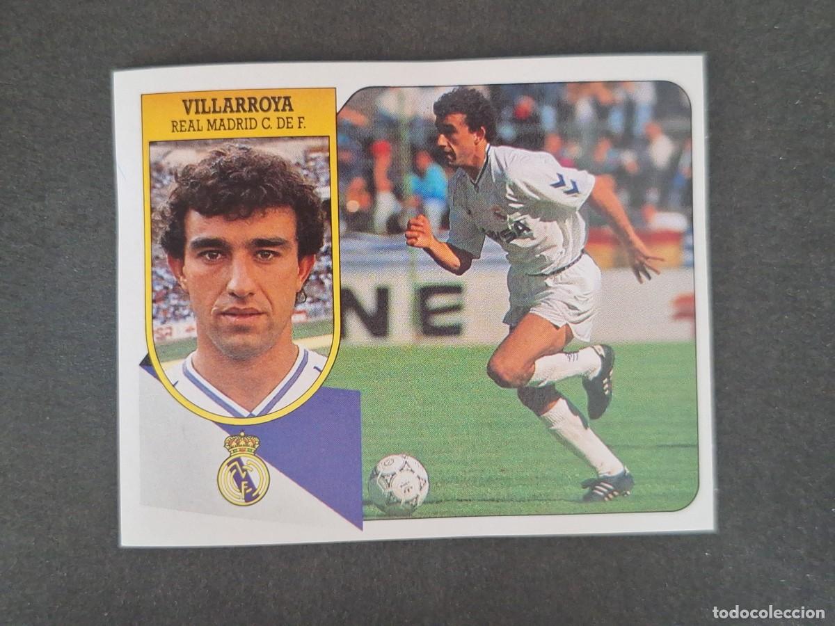 Cromos de f&uacute;tbol: L3 VILLARROYA REAL MADRID LIGA ESTE 1991 1992 91 92 CARTON SIN PEGAR NUNCA PEGADO