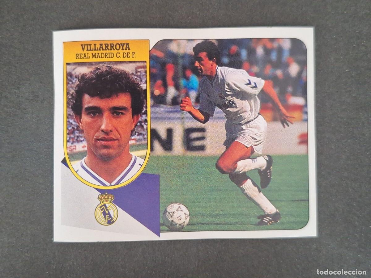 Cromos de f&uacute;tbol: L3 VILLARROYA REAL MADRID LIGA ESTE 1991 1992 91 92 CARTON SIN PEGAR NUNCA PEGADO