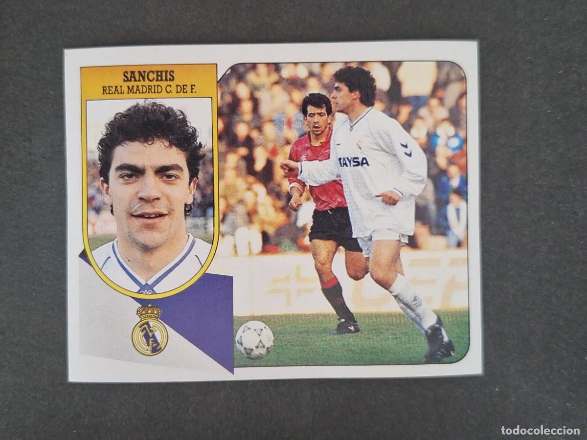 Cromos de f&uacute;tbol: L3 SANCHIS REAL MADRID LIGA ESTE 1991 1992 91 92 CARTON SIN PEGAR NUNCA PEGADO