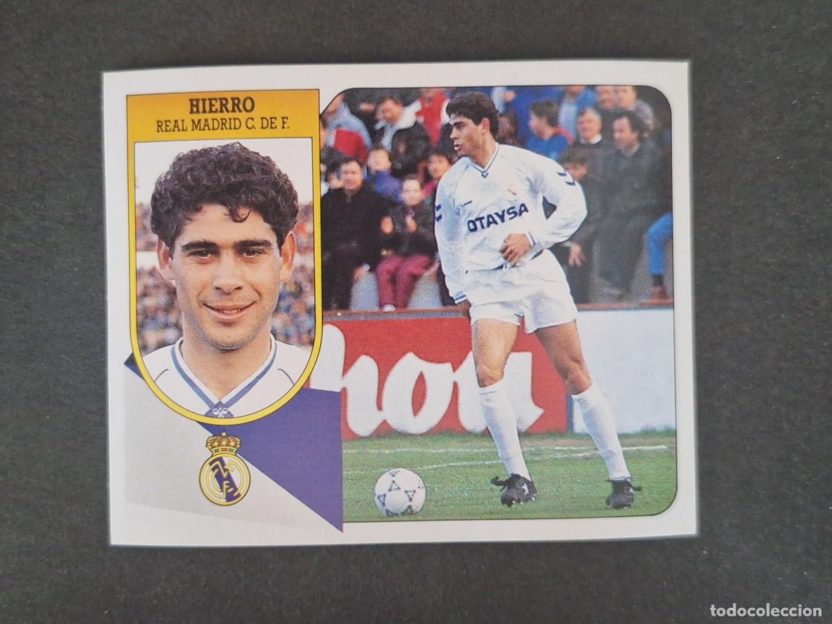 Cromos de f&uacute;tbol: L3 HIERRO REAL MADRID LIGA ESTE 1991 1992 91 92 CARTON SIN PEGAR NUNCA PEGADO