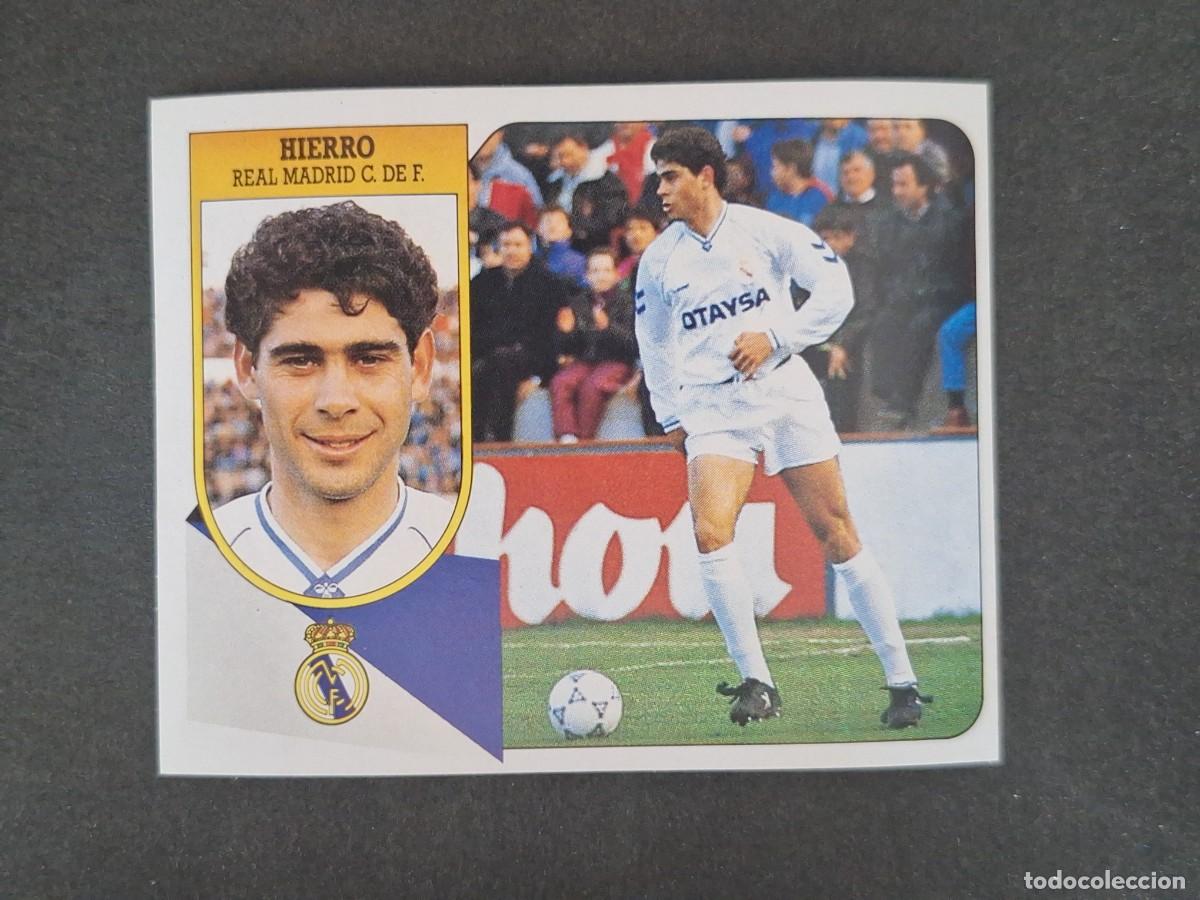 Cromos de f&uacute;tbol: L3 HIERRO REAL MADRID LIGA ESTE 1991 1992 91 92 CARTON SIN PEGAR NUNCA PEGADO