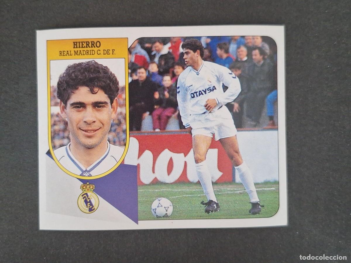 Cromos de f&uacute;tbol: L3 HIERRO REAL MADRID LIGA ESTE 1991 1992 91 92 CARTON SIN PEGAR NUNCA PEGADO