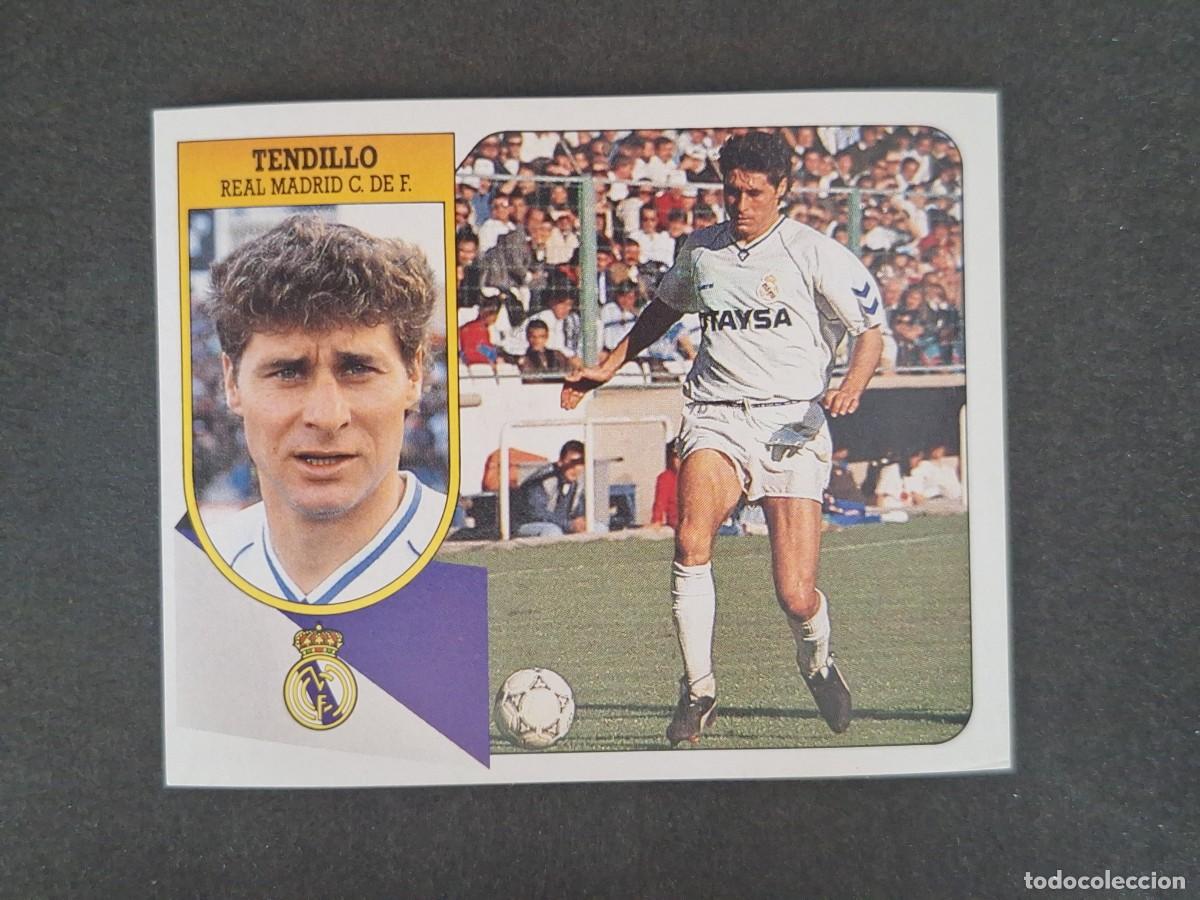 Cromos de f&uacute;tbol: L3 TENDILLO REAL MADRID LIGA ESTE 1991 1992 91 92 CARTON SIN PEGAR NUNCA PEGADO