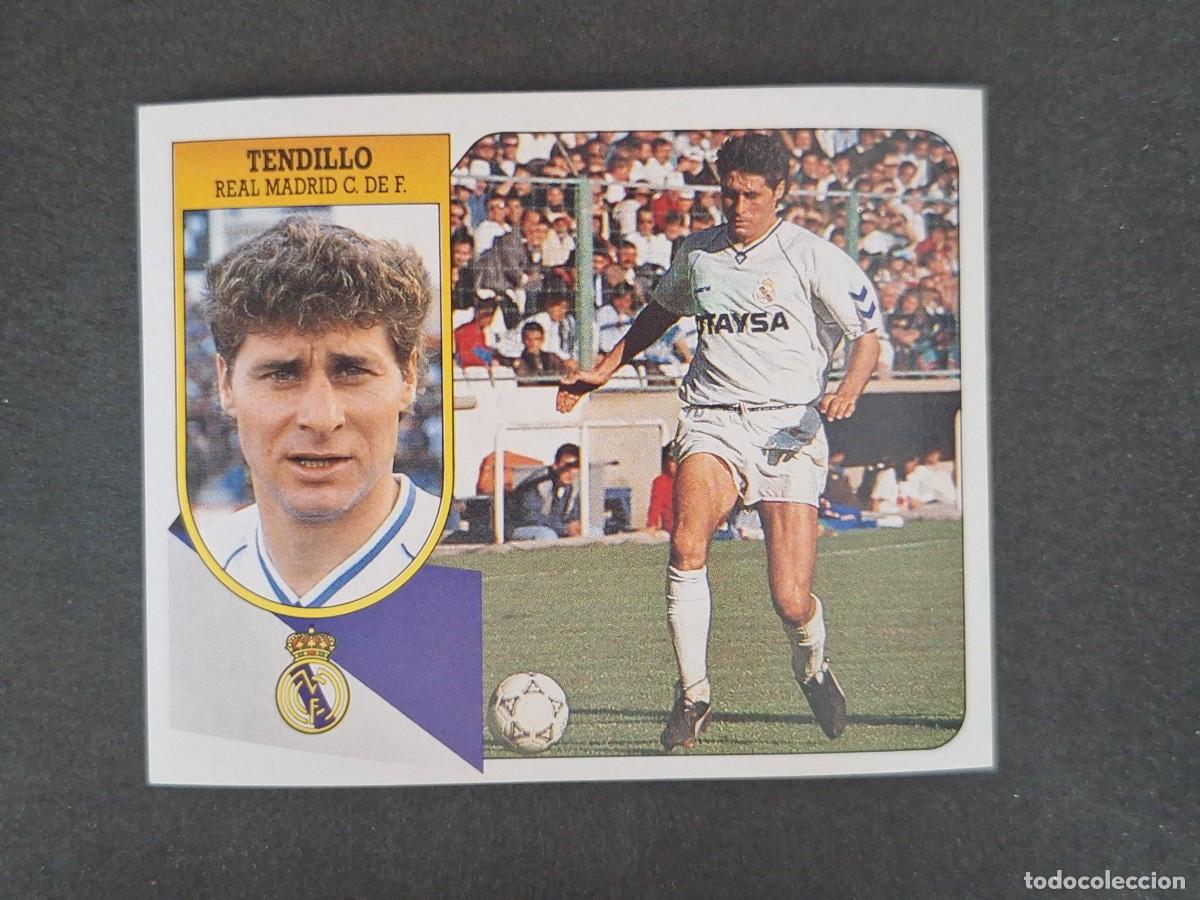 Cromos de f&uacute;tbol: L3 TENDILLO REAL MADRID LIGA ESTE 1991 1992 91 92 CARTON SIN PEGAR NUNCA PEGADO
