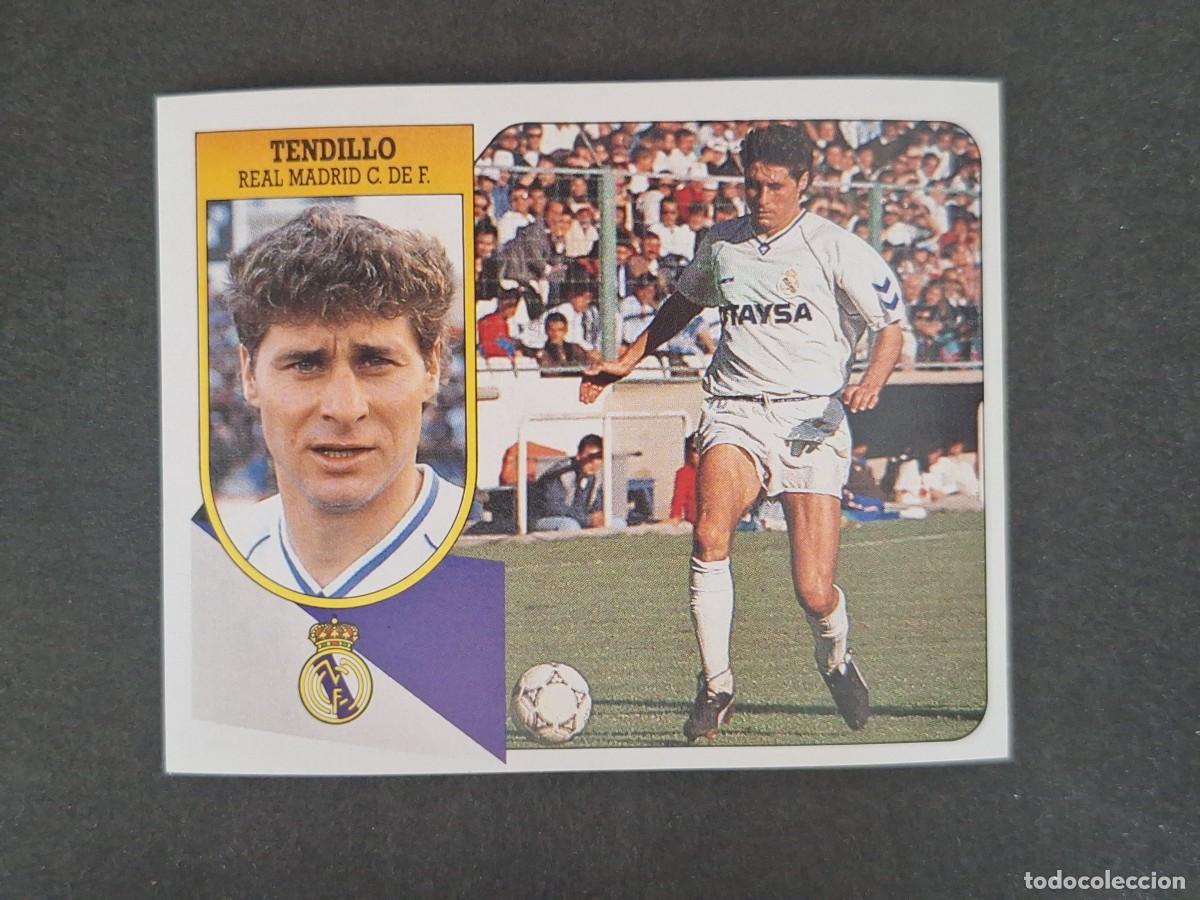 Cromos de f&uacute;tbol: L3 TENDILLO REAL MADRID LIGA ESTE 1991 1992 91 92 CARTON SIN PEGAR NUNCA PEGADO