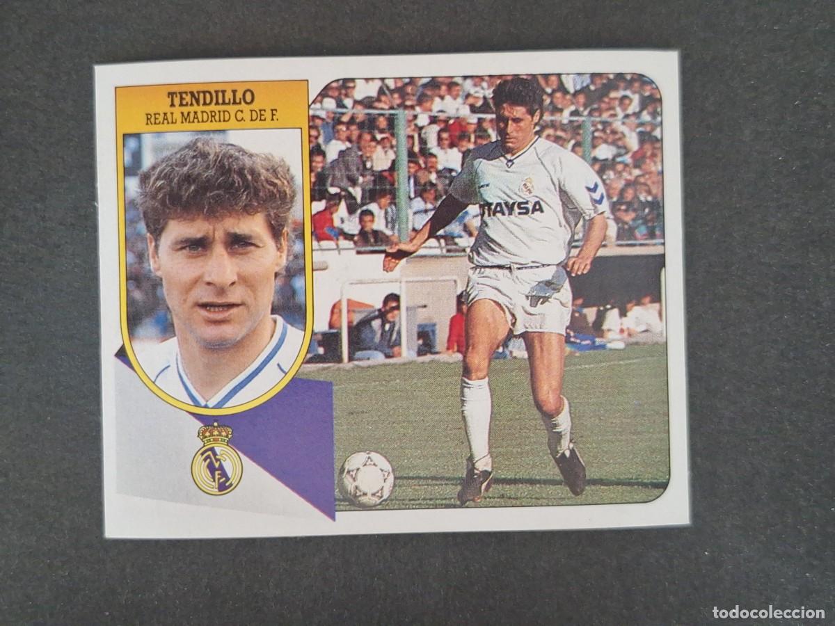 Cromos de f&uacute;tbol: L3 TENDILLO REAL MADRID LIGA ESTE 1991 1992 91 92 CARTON SIN PEGAR NUNCA PEGADO