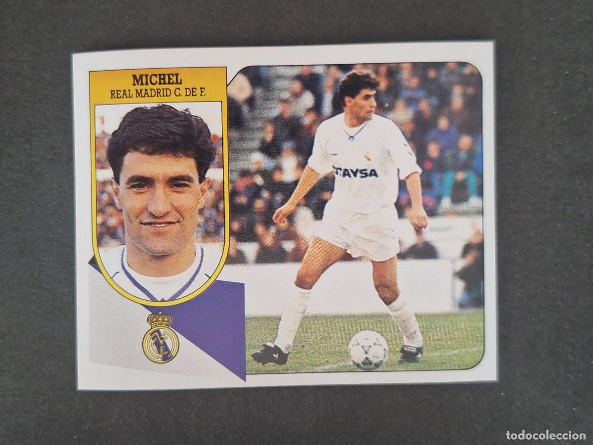 Cromos de f&uacute;tbol: L3 MICHEL REAL MADRID LIGA ESTE 1991 1992 91 92 CARTON SIN PEGAR NUNCA PEGADO