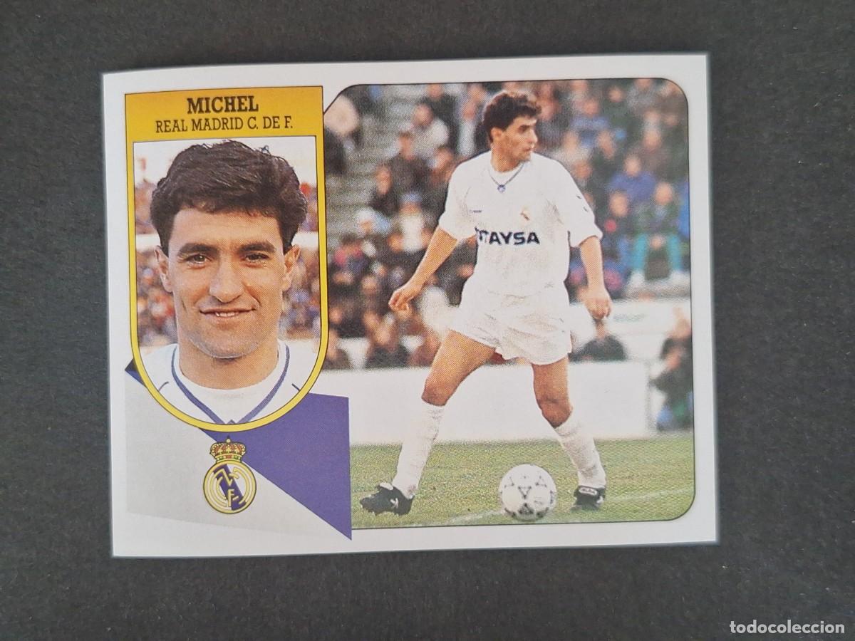 Cromos de f&uacute;tbol: L3 MICHEL REAL MADRID LIGA ESTE 1991 1992 91 92 CARTON SIN PEGAR NUNCA PEGADO