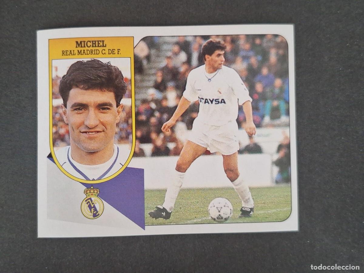Cromos de f&uacute;tbol: L3 MICHEL REAL MADRID LIGA ESTE 1991 1992 91 92 CARTON SIN PEGAR NUNCA PEGADO