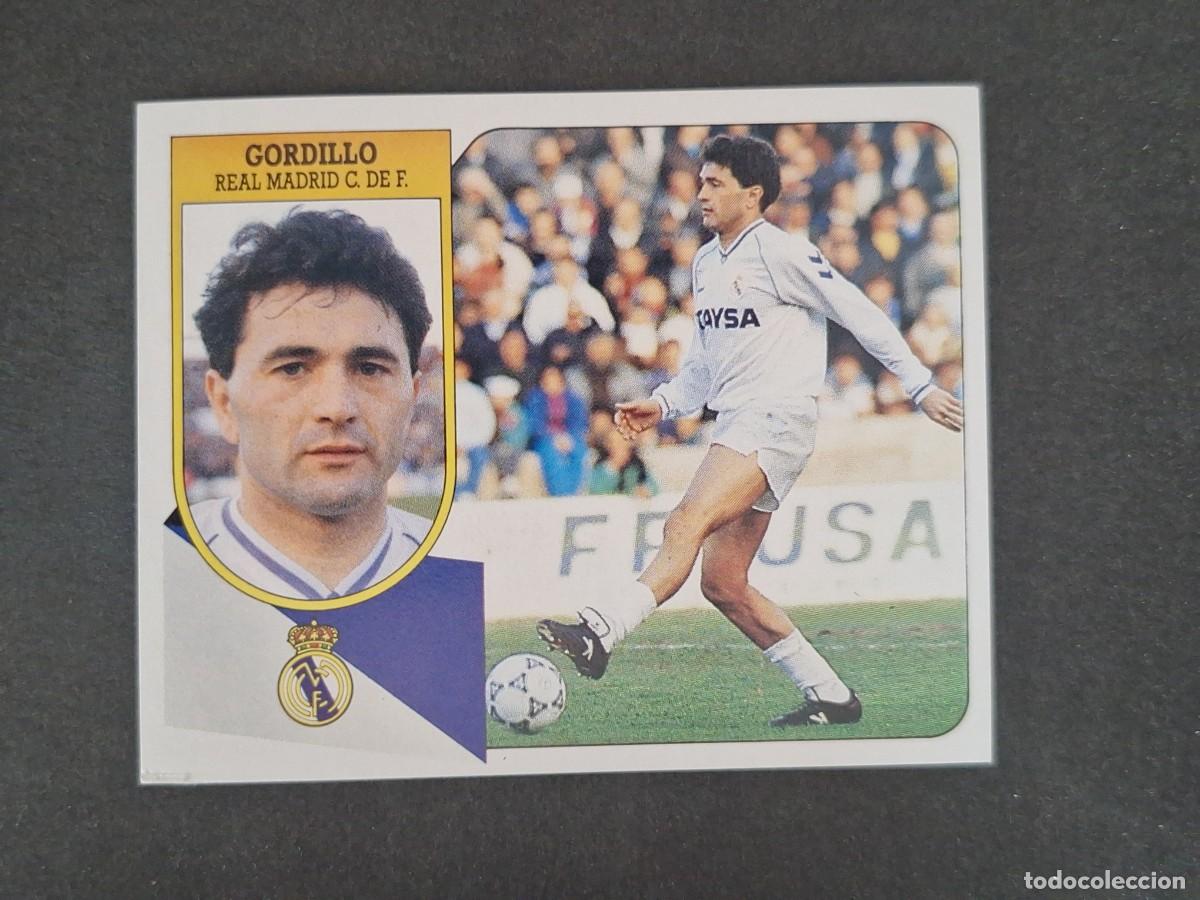 Cromos de f&uacute;tbol: L3 GORDILLO REAL MADRID LIGA ESTE 1991 1992 91 92 CARTON SIN PEGAR NUNCA PEGADO