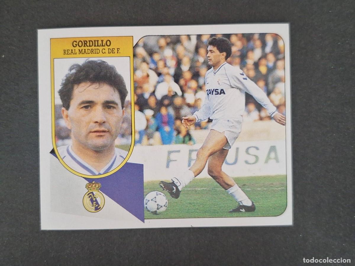 Cromos de f&uacute;tbol: L3 GORDILLO REAL MADRID LIGA ESTE 1991 1992 91 92 CARTON SIN PEGAR NUNCA PEGADO