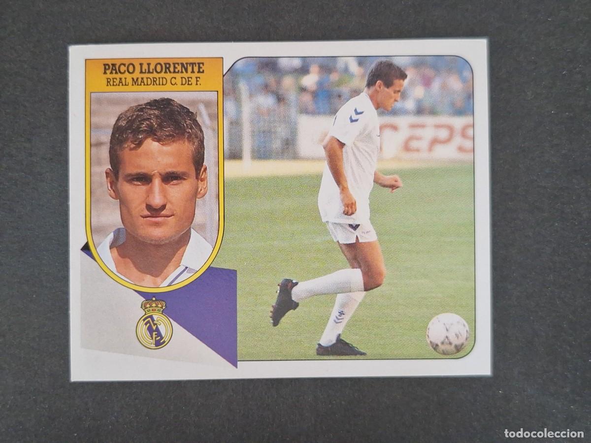 Cromos de f&uacute;tbol: L3 PACO LLORENTE REAL MADRID LIGA ESTE 1991 1992 91 92 CARTON SIN PEGAR NUNCA PEGADO