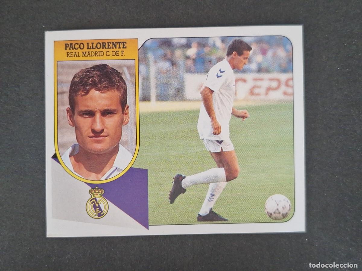 Cromos de f&uacute;tbol: L3 PACO LLORENTE REAL MADRID LIGA ESTE 1991 1992 91 92 CARTON SIN PEGAR NUNCA PEGADO