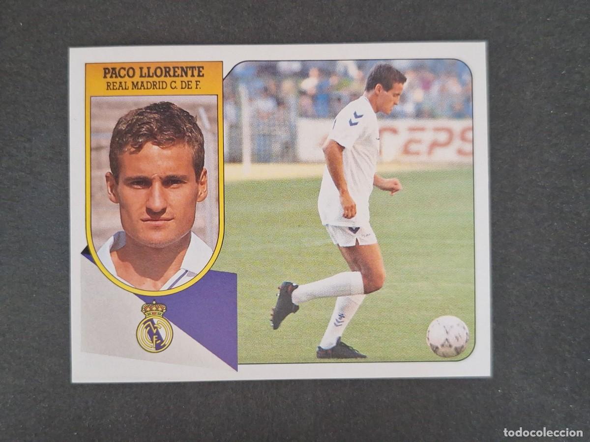 Cromos de f&uacute;tbol: L3 PACO LLORENTE REAL MADRID LIGA ESTE 1991 1992 91 92 CARTON SIN PEGAR NUNCA PEGADO
