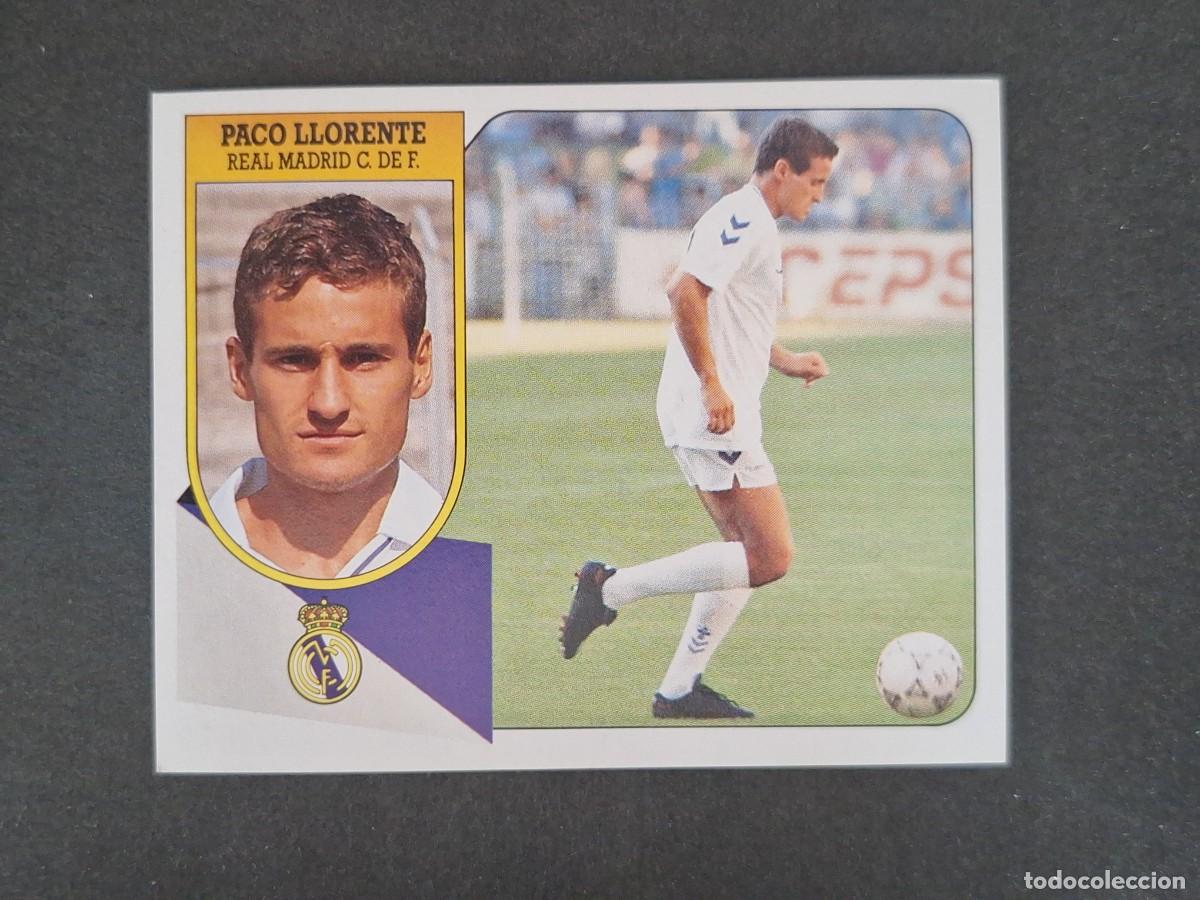 Cromos de f&uacute;tbol: L3 PACO LLORENTE REAL MADRID LIGA ESTE 1991 1992 91 92 CARTON SIN PEGAR NUNCA PEGADO
