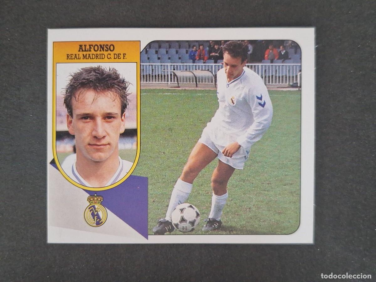 Cromos de f&uacute;tbol: L3 ALFONSO REAL MADRID LIGA ESTE 1991 1992 91 92 CARTON SIN PEGAR NUNCA PEGADO