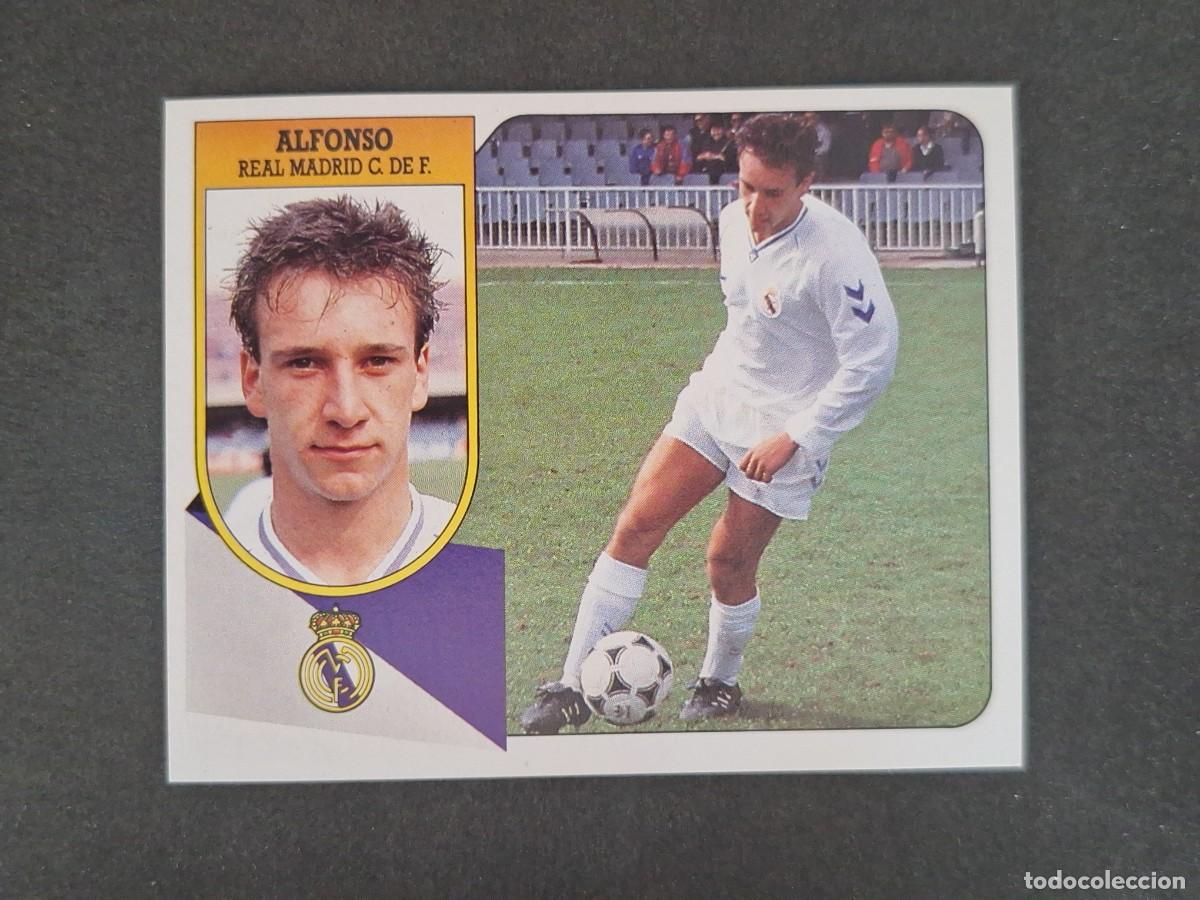 Cromos de f&uacute;tbol: L3 ALFONSO REAL MADRID LIGA ESTE 1991 1992 91 92 CARTON SIN PEGAR NUNCA PEGADO