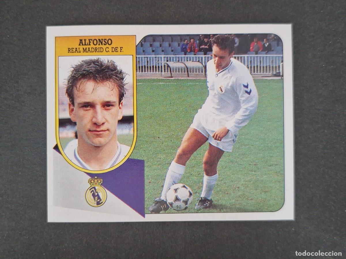 Cromos de f&uacute;tbol: L3 ALFONSO REAL MADRID LIGA ESTE 1991 1992 91 92 CARTON SIN PEGAR NUNCA PEGADO