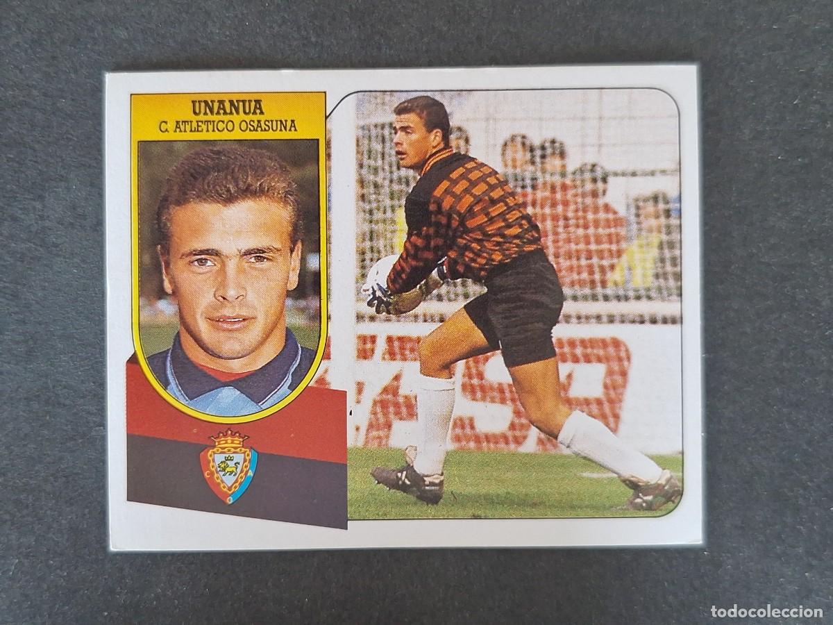 Cromos de f&uacute;tbol: L3 UNANUA C. A. OSASUNA LIGA ESTE 1991 1992 91 92 CARTON SIN PEGAR NUNCA PEGADO