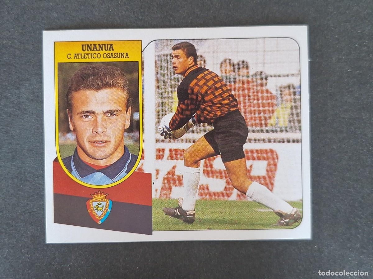 Cromos de f&uacute;tbol: L3 UNANUA C. A. OSASUNA LIGA ESTE 1991 1992 91 92 CARTON SIN PEGAR NUNCA PEGADO