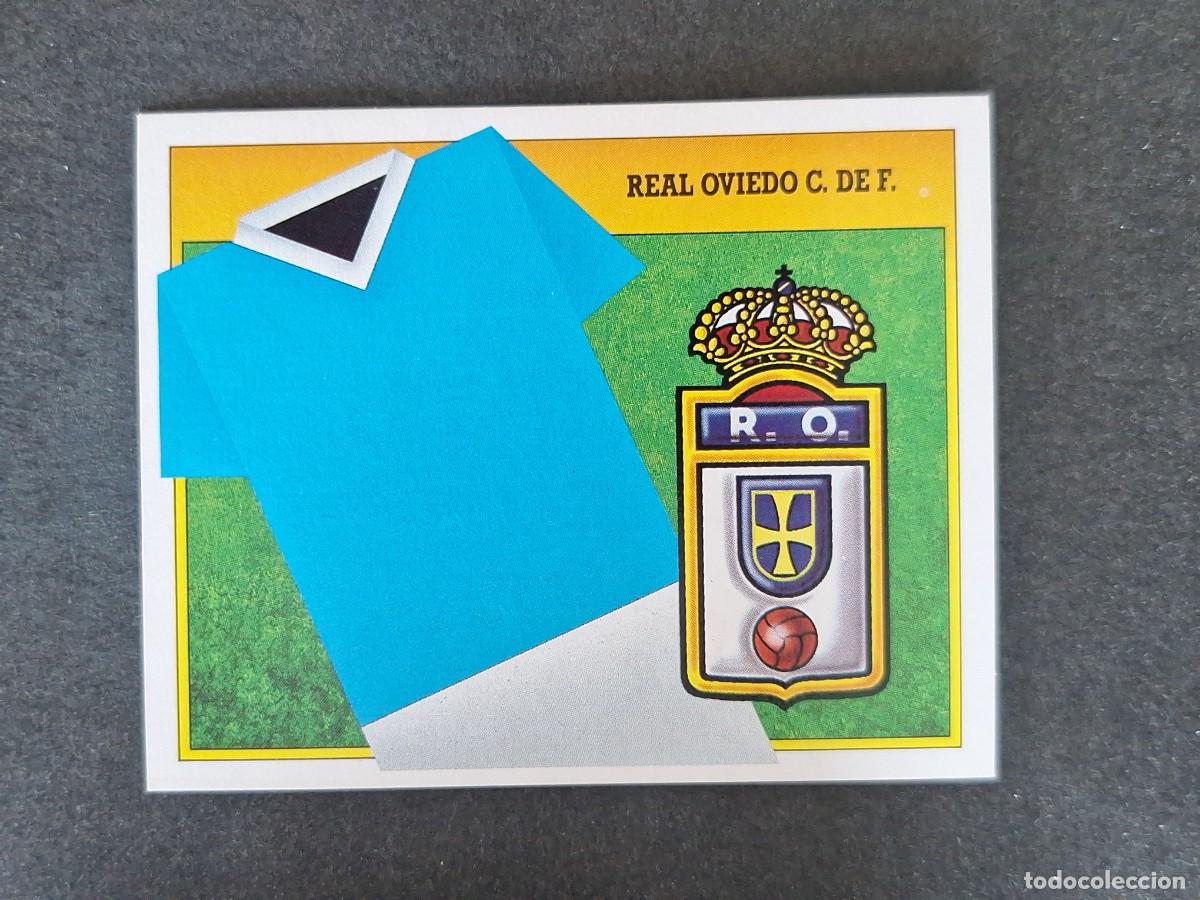 Football Stickers: L3 ESCUDO REAL OVIEDO LIGA ESTE 1991 1992 91 92 CARTON SIN PEGAR NUNCA PEGADO