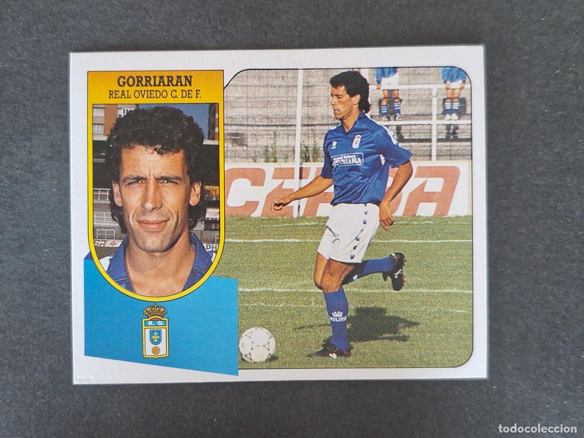 Cromos de f&uacute;tbol: L3 GORRIARAN REAL OVIEDO LIGA ESTE 1991 1992 91 92 CARTON SIN PEGAR NUNCA PEGADO