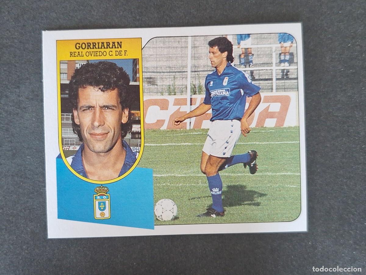 Cromos de f&uacute;tbol: L3 GORRIARAN REAL OVIEDO LIGA ESTE 1991 1992 91 92 CARTON SIN PEGAR NUNCA PEGADO