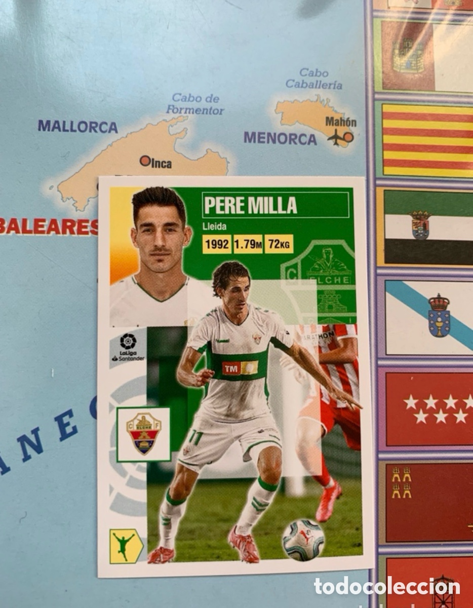 Cromos de f&uacute;tbol: Pere milla n&uacute;mero 15 del Elche cromo liga este 20-21 2020-2021