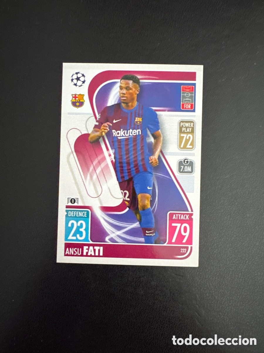 Cromos de f&uacute;tbol: ANSU FATI BARCELONA N&Uacute;MERO 222 MATCH ATTAX 2021 2022