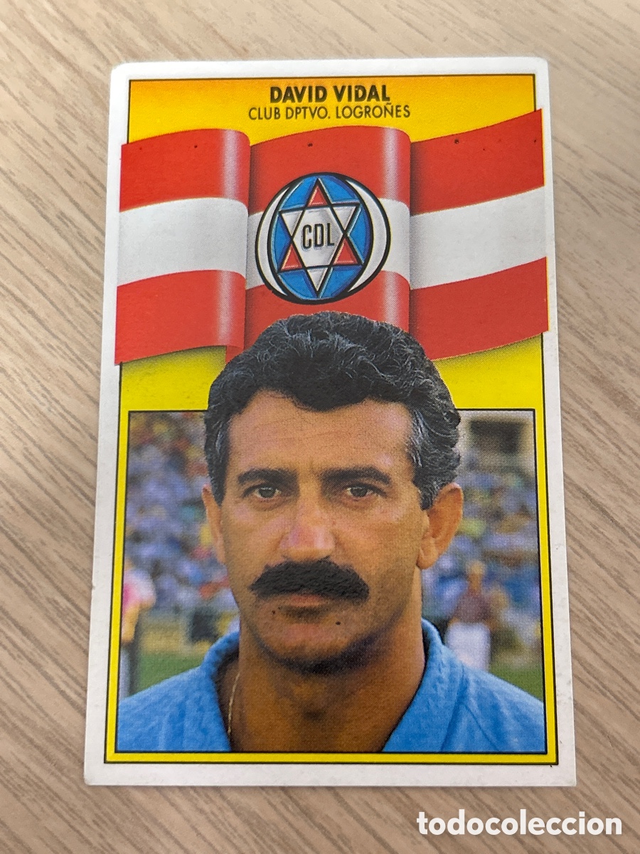 Football Stickers: DAVID VIDAL ENTRENADOR C. D. LOGRO&Ntilde;ES LIGA ESTE 1990 1991 90 91 NUNCA PEGADO SIN PEGAR
