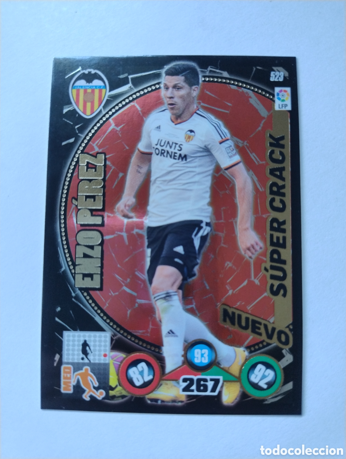 Cromos de f&uacute;tbol: 523 - Enzo Perez - Valencia - Adrenalyn XL Liga 2014 - 2015 Nuevo Super Crack