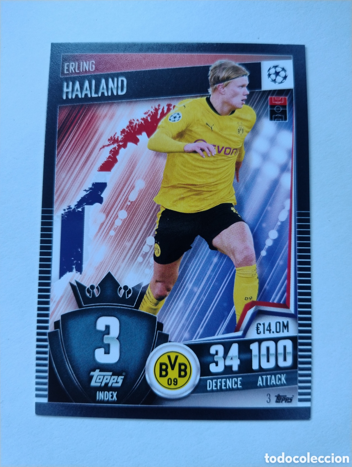 Cromos de f&uacute;tbol: 3 - Haaland - Borussia Dortmund - Topps Match Attax 101 2020 - 2021