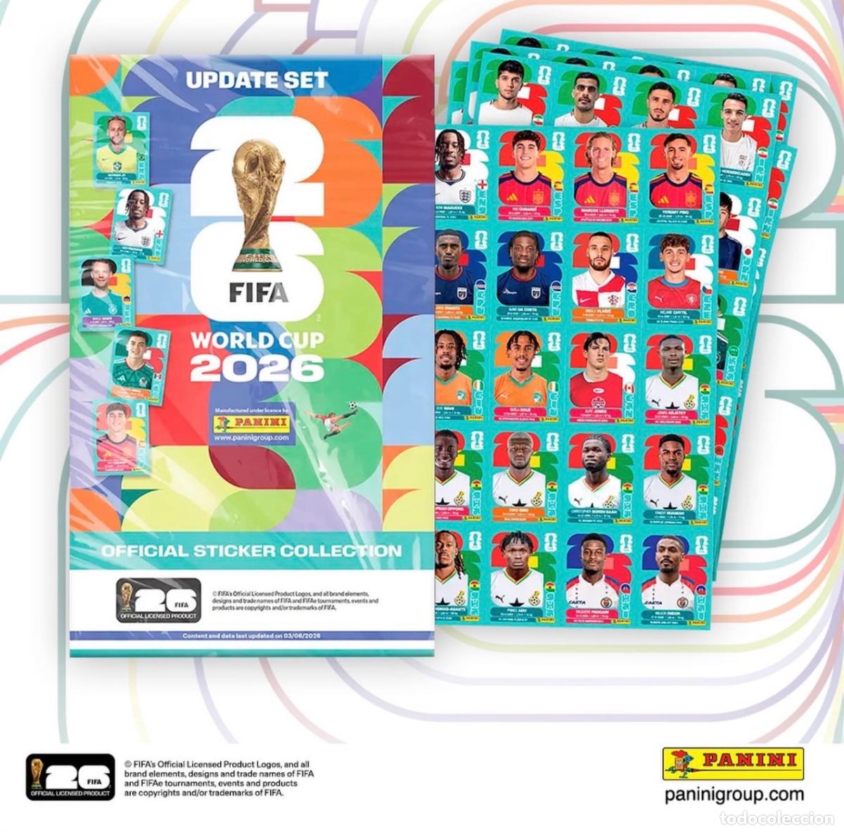 Cromos de f&uacute;tbol: Set actualizaci&oacute;n panini cromos 2026 mundial fifa