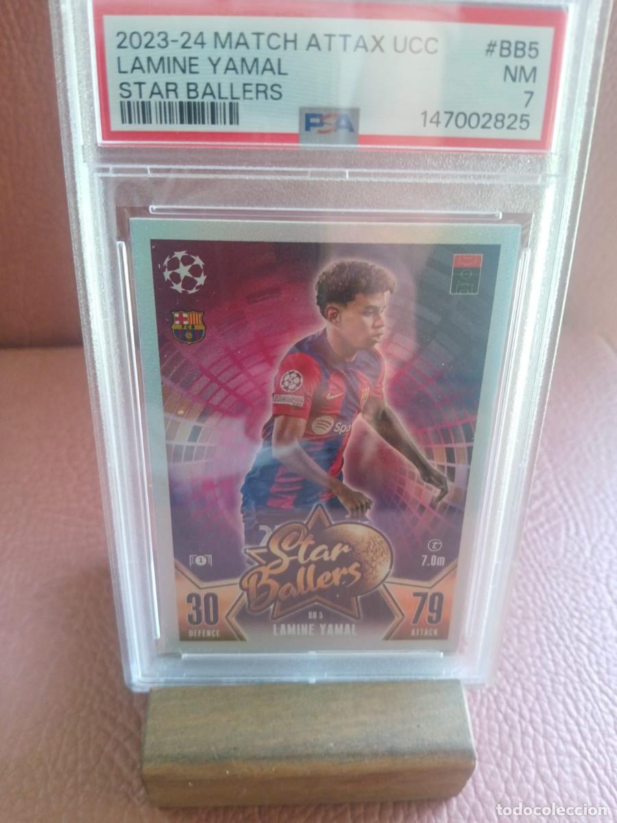 Cromos de f&uacute;tbol: Lamine Yamal 2023-24 Match Attax UCL Rookie PSA7