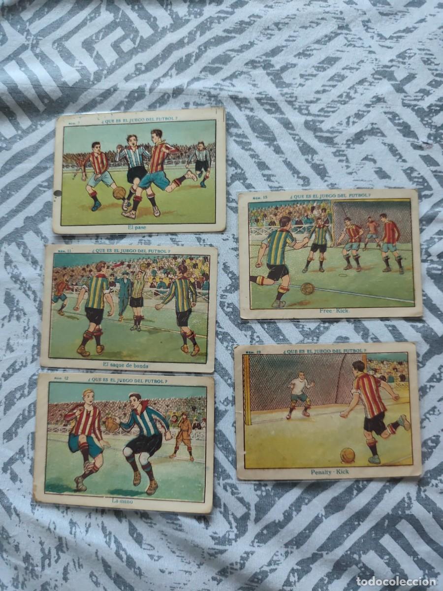 Cromos de f&uacute;tbol: 5 cromos tarjetas Que es el juego del f&uacute;tbol sin publicidad. A&Ntilde;OS 20