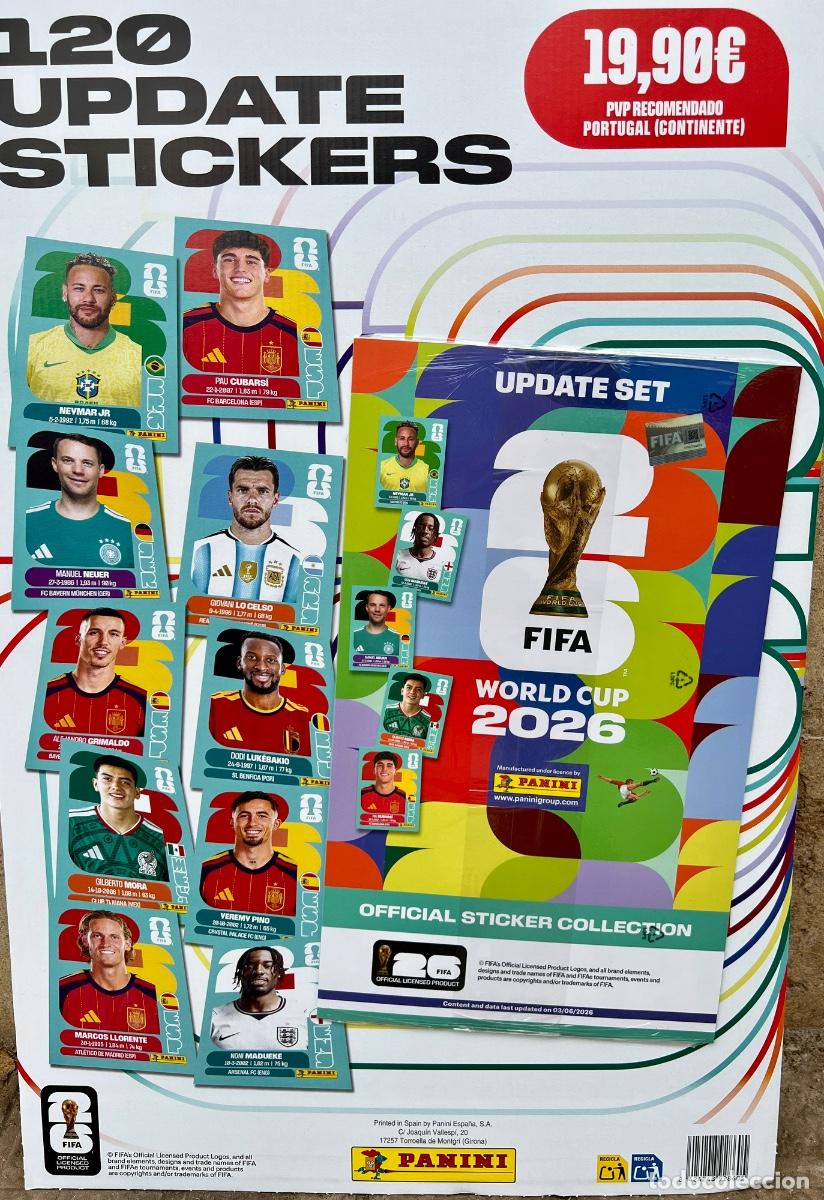 Cromos de f&uacute;tbol: Set actualizaci&oacute;n panini cromos 2026 mundial fifa