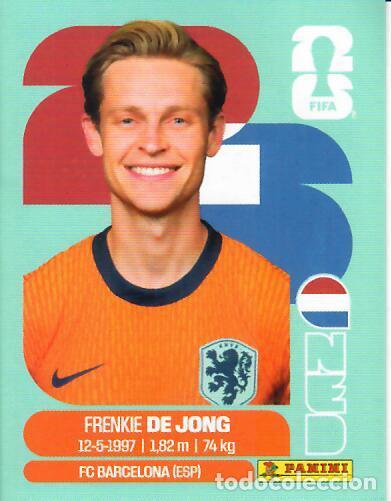 Cromos de f&uacute;tbol: CROMO PANINI MUNDIAL WORLD CUP 2026 - NED 14 - DE JONG - PA&Iacute;SES BAJOS