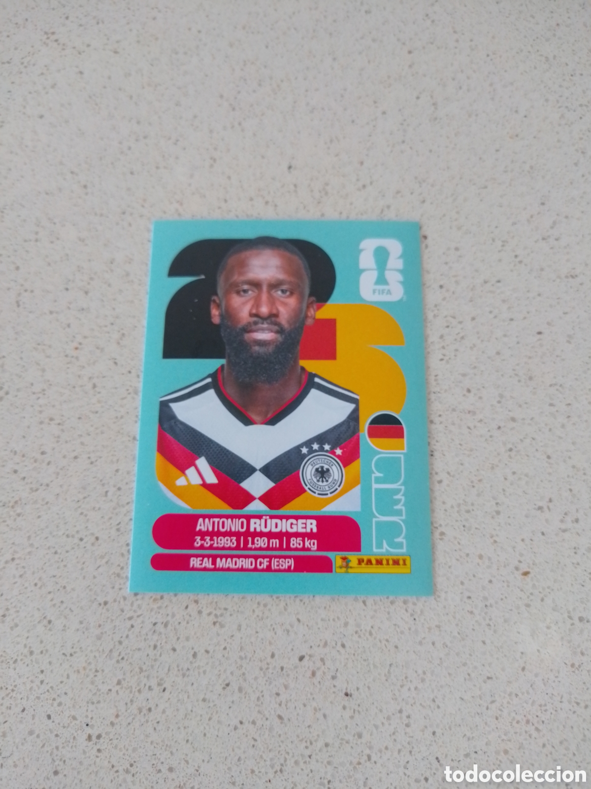 Cromos de f&uacute;tbol: CROMO NUMERO 6 RUDIGER ALEMANIA. MUNDIAL 2026. PANINI.