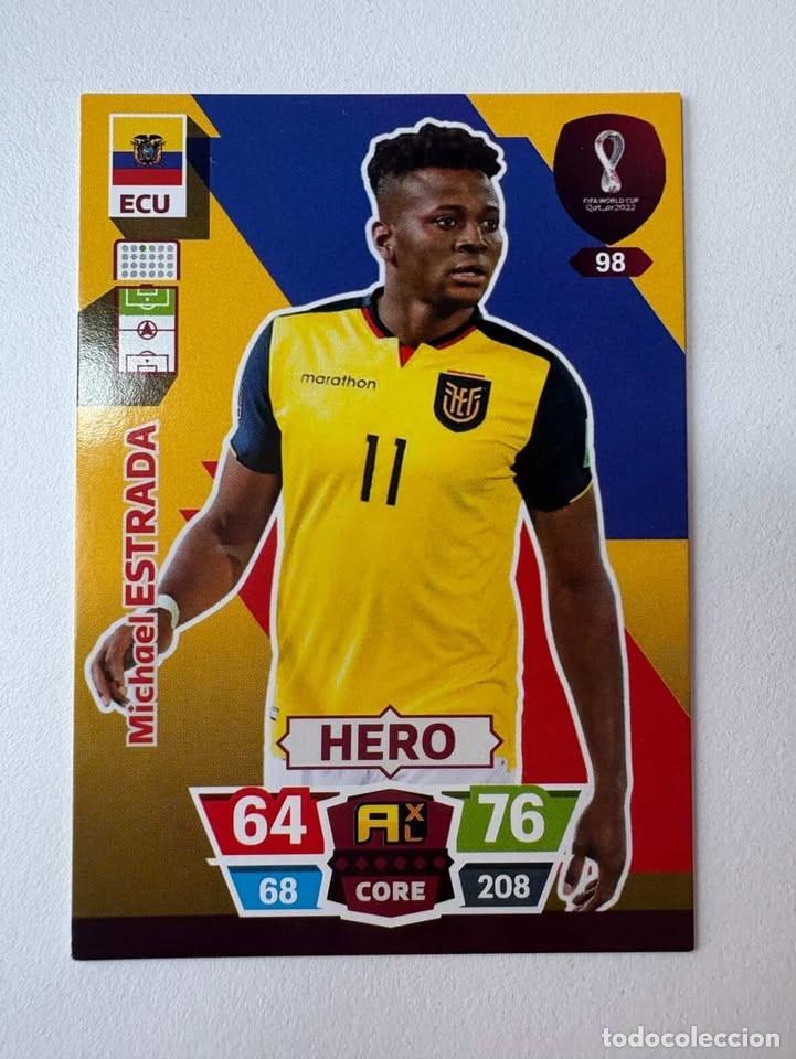 Figurine di Calcio: Carta Michael Estrada Ecuador Hero 98 Mundial Qatar 2022 Adrenalyn XL