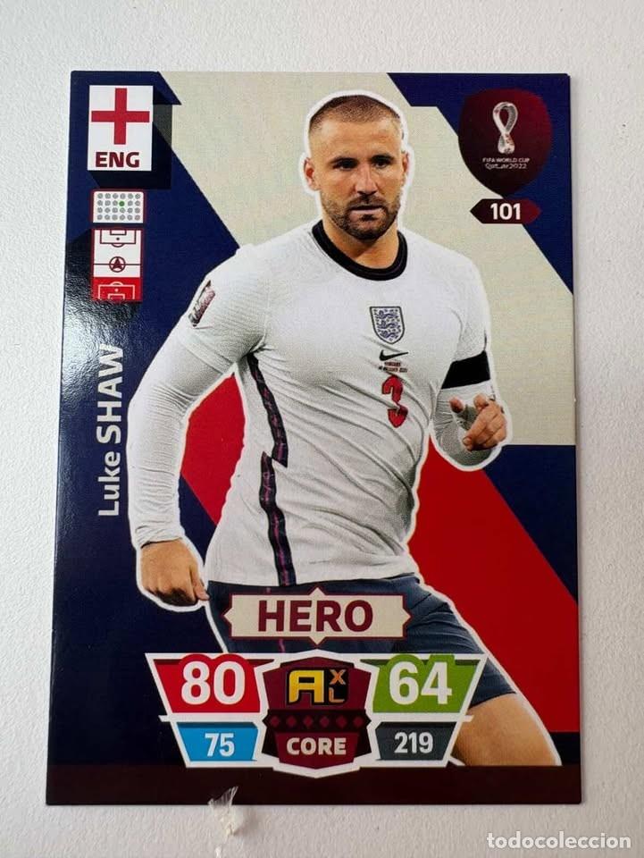 Figurine di Calcio: Carta Luke Shaw Inglaterra Hero 101 Mundial Qatar 2022 Adrenalyn XL